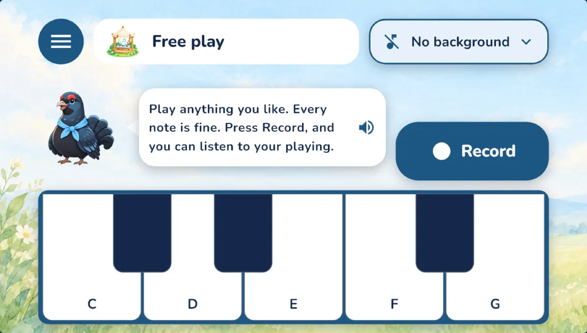Free play in the app