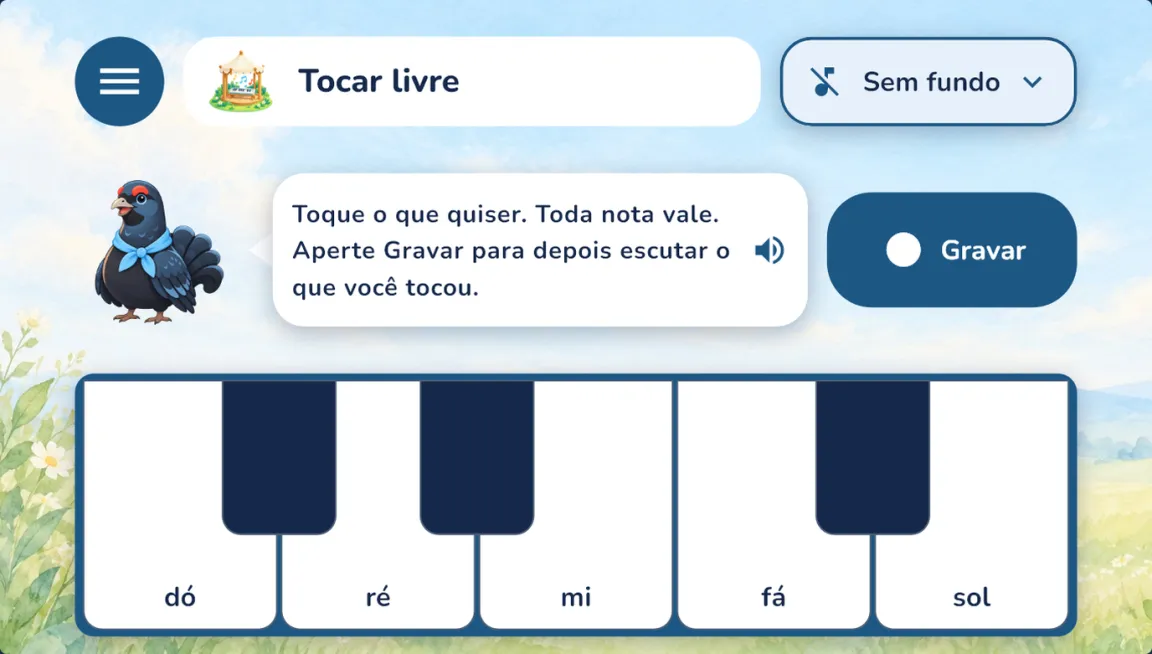 “Tocar livre” no app