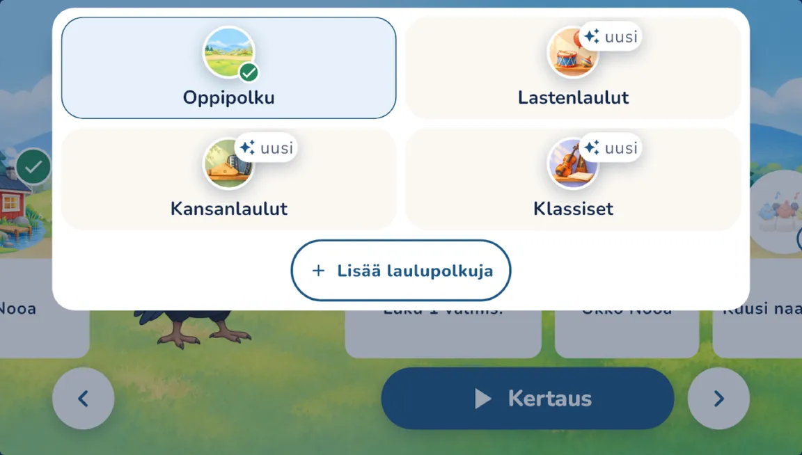 Kappalekirjaston hyllyt sovelluksessa